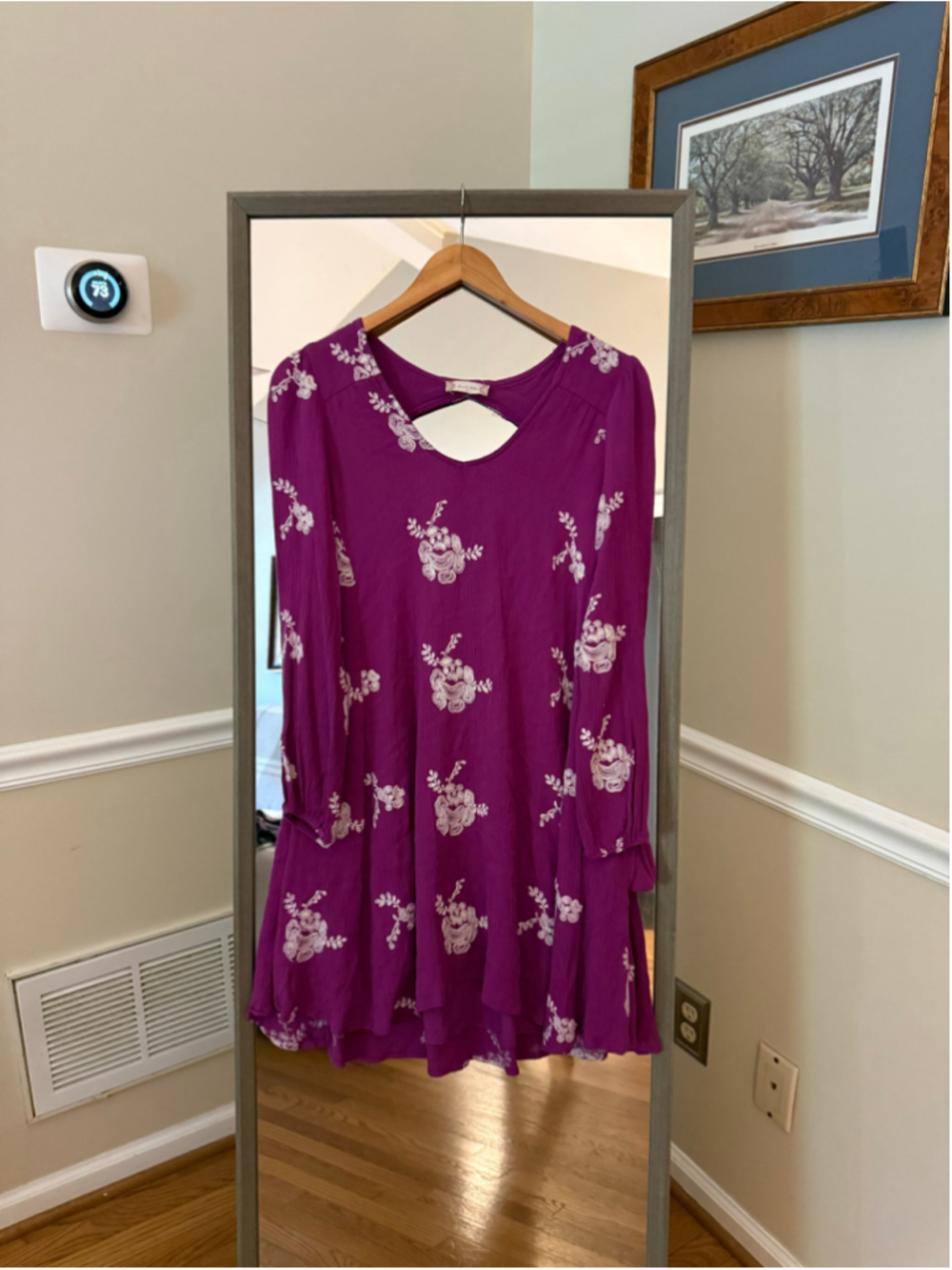 Women's Altard State Purple Floral Embroidered Mini Dress Size S